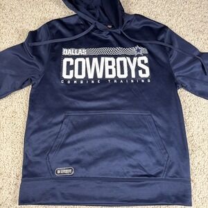 Dallas Cowboys Authentic Combine‎ Team Therma Navy Blue Hoodie Jacket Men's M